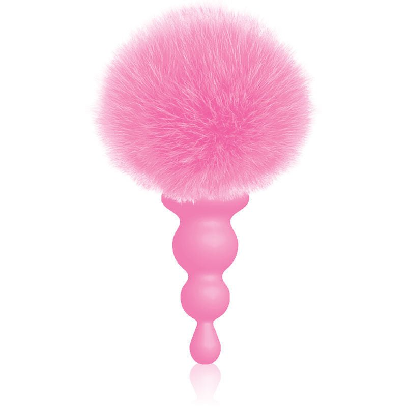 The 9's cottontails, beaded butt plug - pink, Product front view  | Flirtybay.com.au